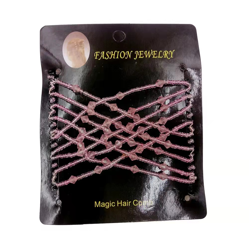 FLY1886 Korean version versatile Hair comb accessory, steel wire hair coil, beaded magic hair comb, style comb wholesale pic 7