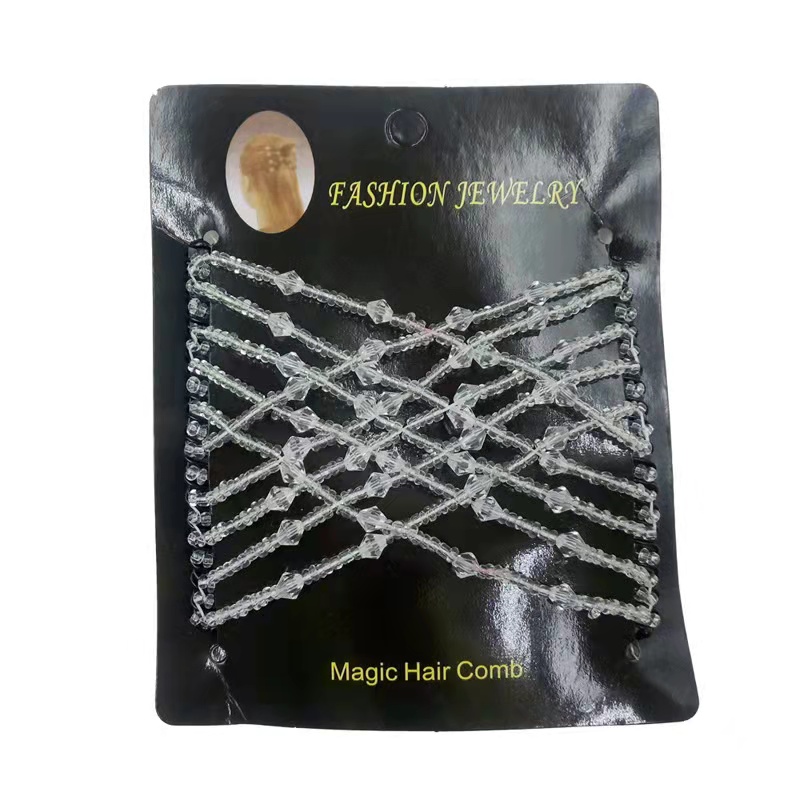 FLY1886 Korean version versatile Hair comb accessory, steel wire hair coil, beaded magic hair comb, style comb wholesale pic 9
