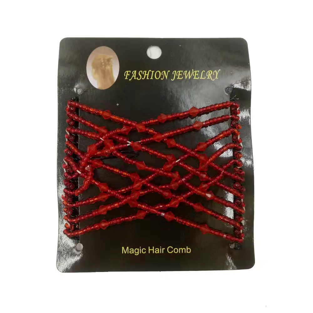 FLY1886 Korean version versatile Hair comb accessory, steel wire hair coil, beaded magic hair comb, style comb wholesale pic 5