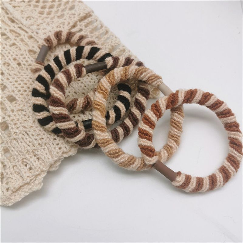 Japan and South Korea new high elastic thick rubber band mixed color hair rope all women basic holster tie hair durable hair accessories full figure