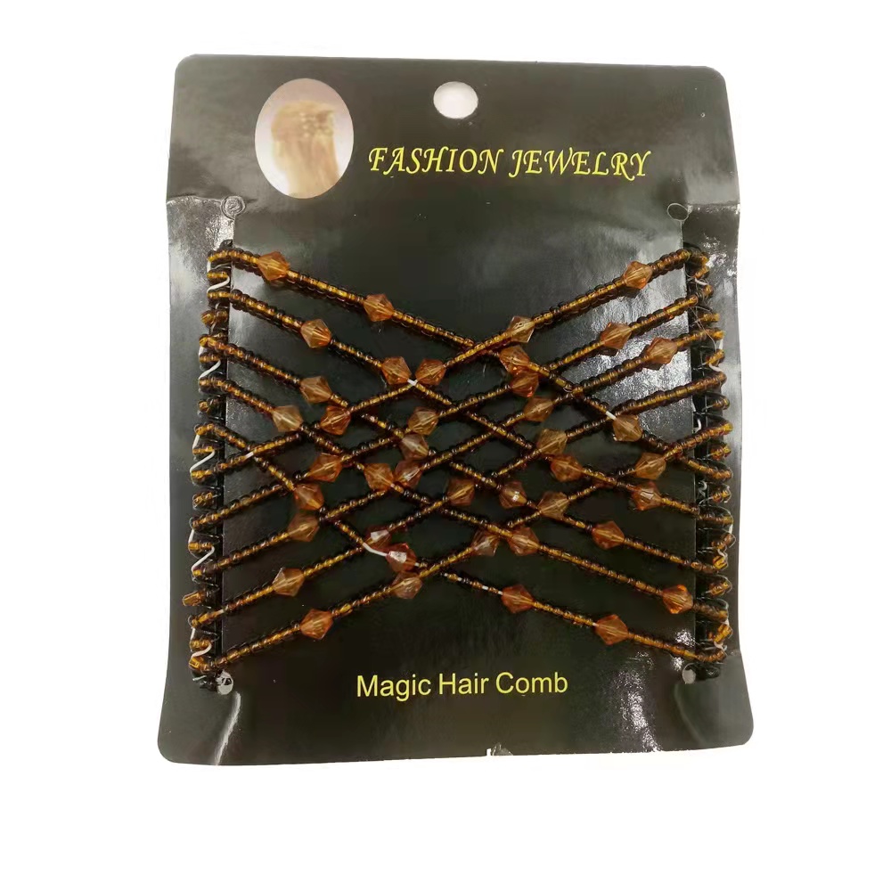 FLY1886 Korean version versatile Hair comb accessory, steel wire hair coil, beaded magic hair comb, style comb wholesale pic 8