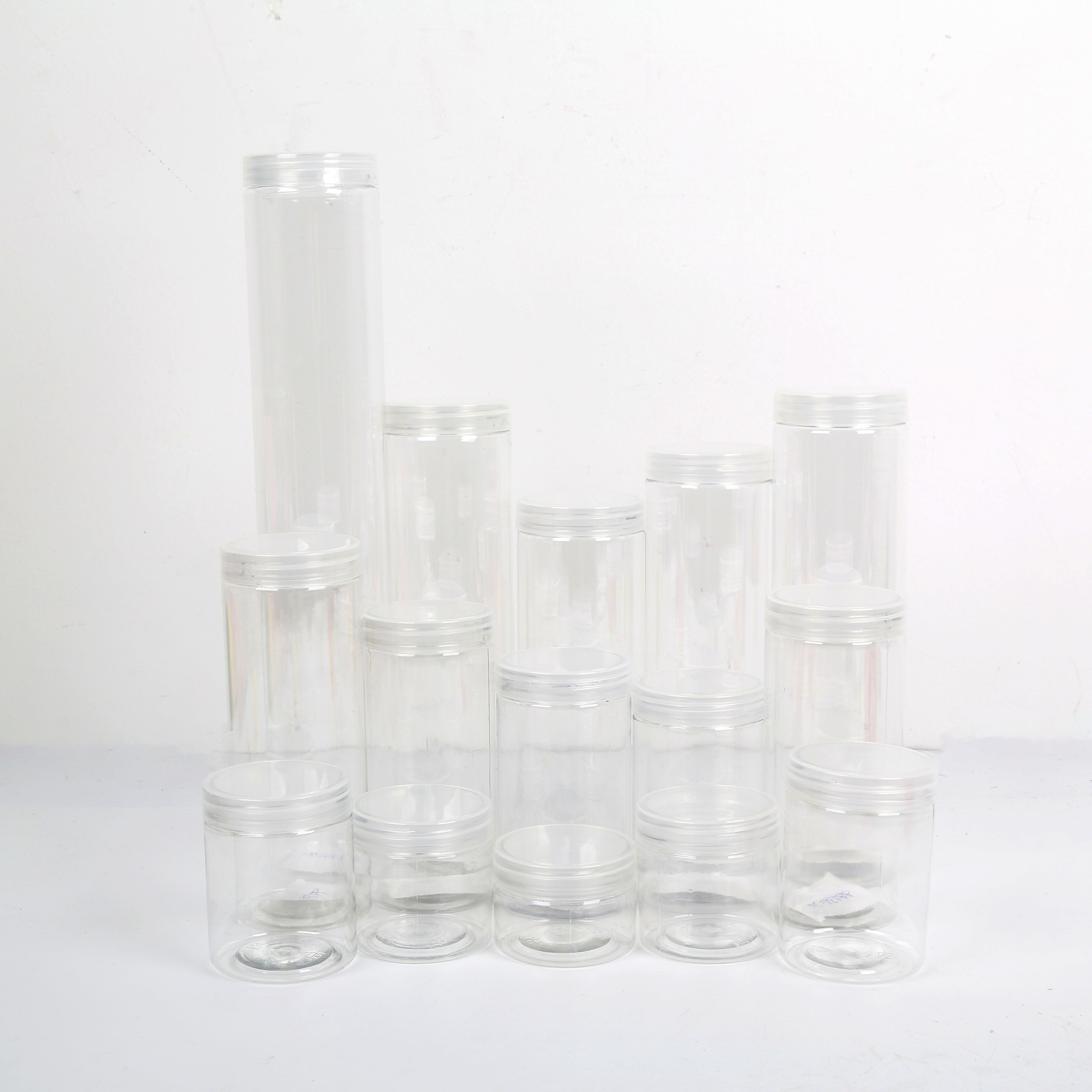 Food grade nut honey jar Plastic bottle with lid PET biscuit jar Thickened Packing Transparent sealed jar 55 caliber full height ornament jar thumbnail