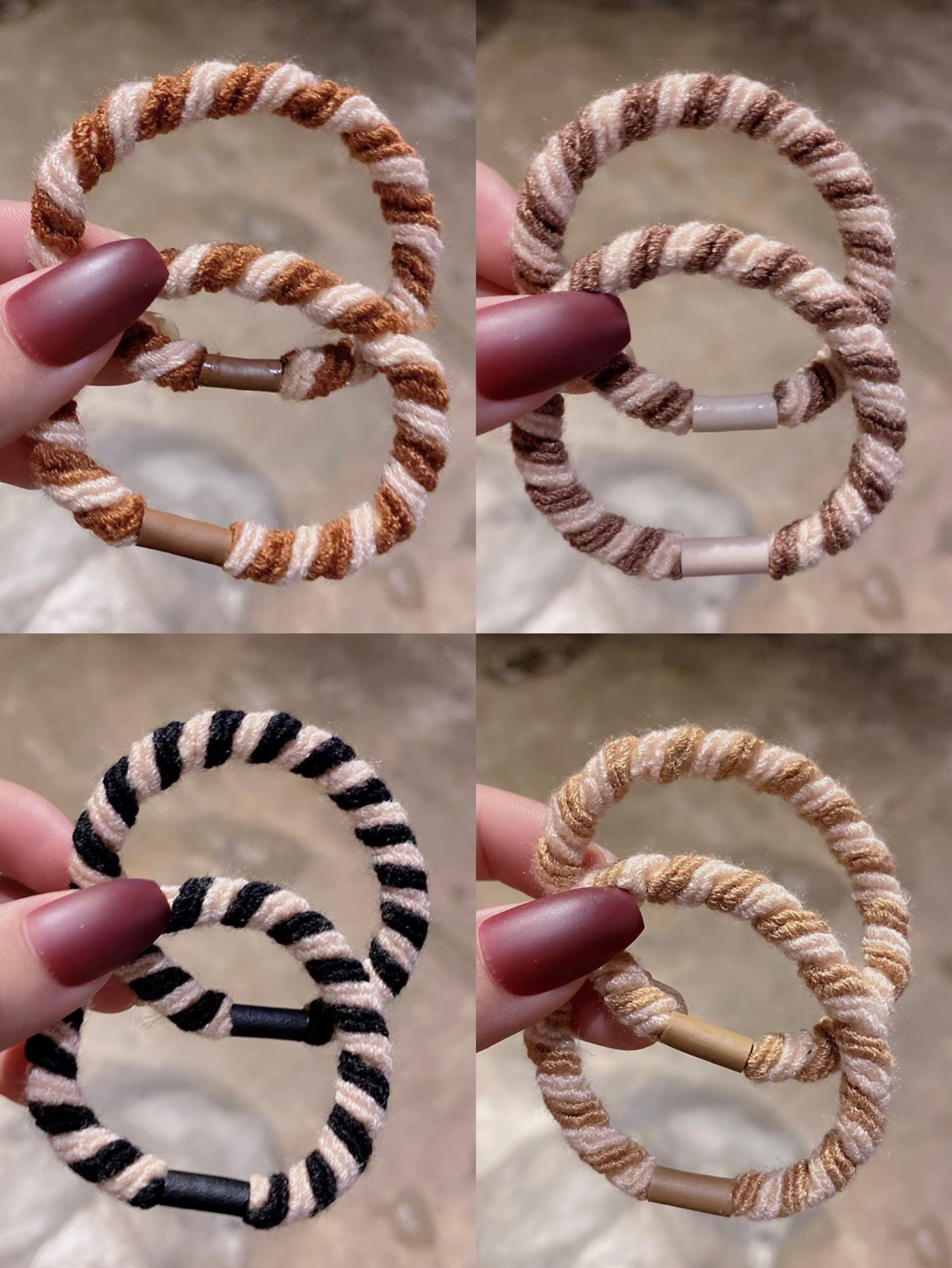 Japan and South Korea new high elastic thick rubber band mixed color hair rope all women basic holster tie hair durable hair accessories Item Picture