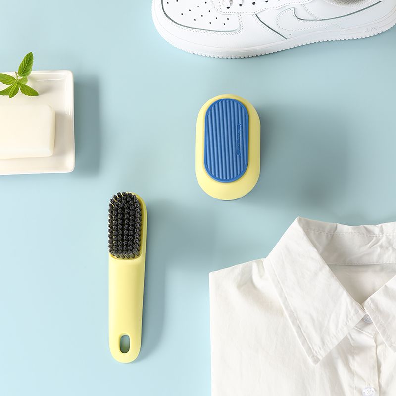 Color-blocking plastic soft bristle shoe brush cleaning brush set, household multi-functional laundry brush, long-handled shoe polish, plastic tool brush Specification drawing