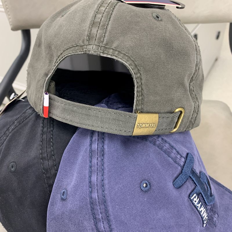 Tommyri pure cotton washable soft top three-dimensional embroidered baseball cap, Korean version men's and women's caps embroidered solid color sports sunshade and sun protection baseball cap, retro and aged Item Picture