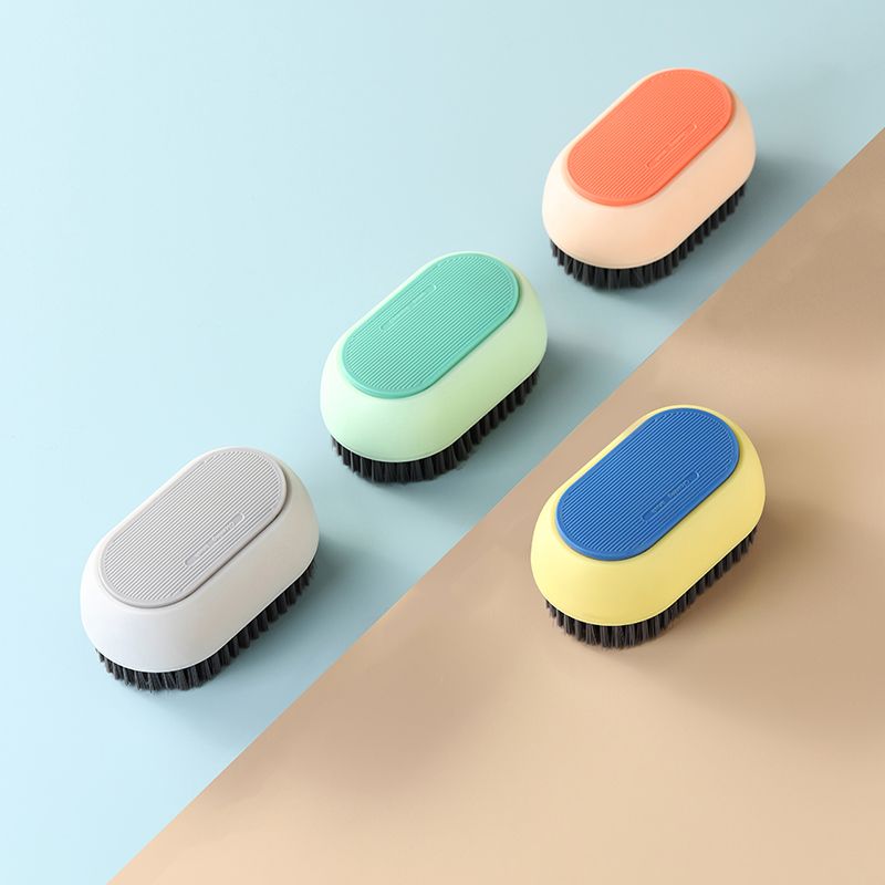 Color-blocking plastic soft bristle shoe brush cleaning brush set, household multi-functional laundry brush, long-handled shoe polish, plastic tool brush details Picture