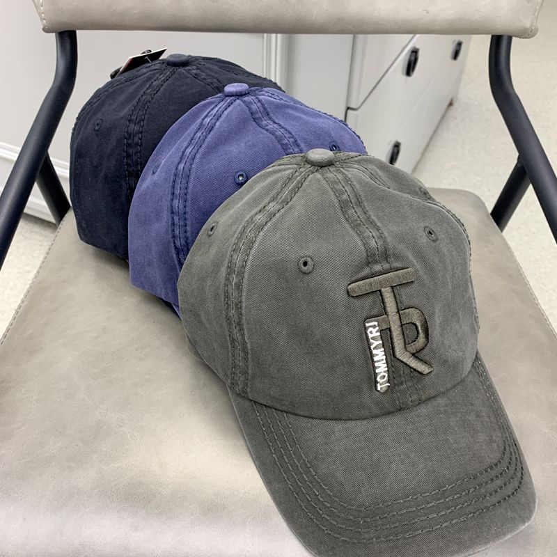 Tommyri pure cotton washable soft top three-dimensional embroidered baseball cap, Korean version men's and women's caps embroidered solid color sports sunshade and sun protection baseball cap, retro and aged Application Scenario