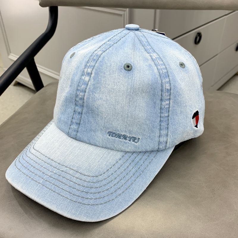 Tommyri pure cotton washable soft-top baseball cap, Korean version men's and women's hats, embroidered solid color sports sunshade and sun protection baseball cap, denim retro vintage vintage Application Scenario