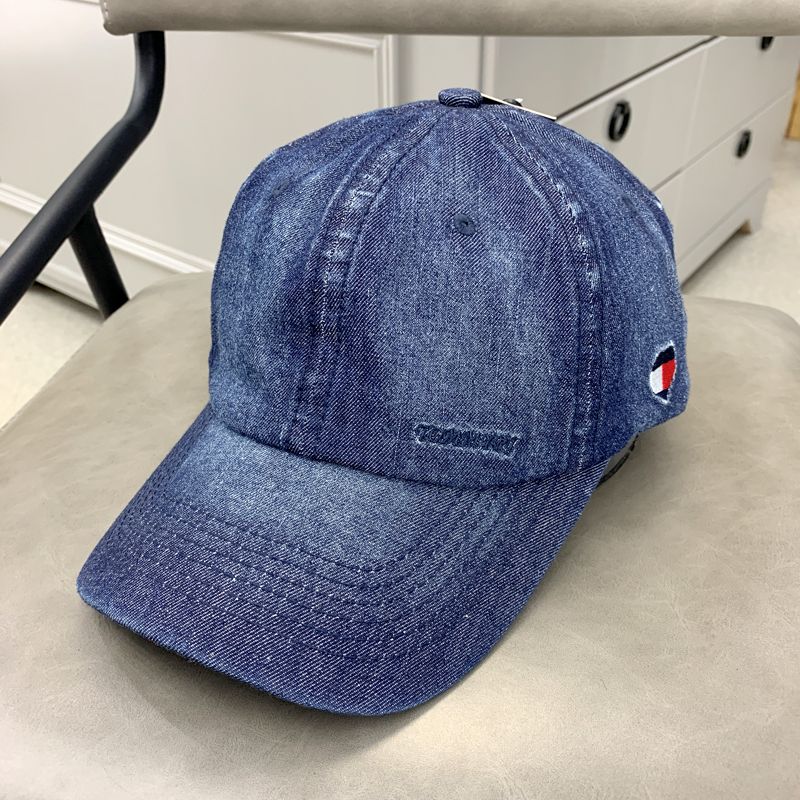 Tommyri pure cotton washable soft-top baseball cap, Korean version men's and women's hats, embroidered solid color sports sunshade and sun protection baseball cap, denim retro vintage vintage Item Picture