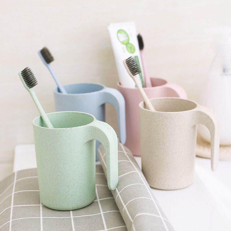 Wheat straw with handle mugs for foreign trade