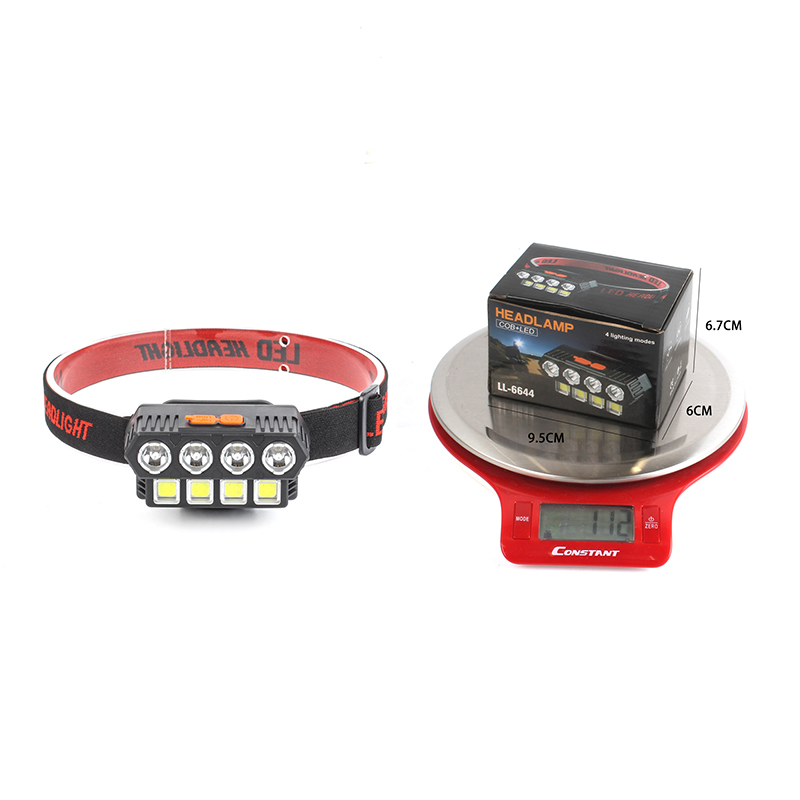 New LED high-intensity flashlight, outdoor COB lighting, night running, sensor fishing, USB charging, camping headlamp Specification image