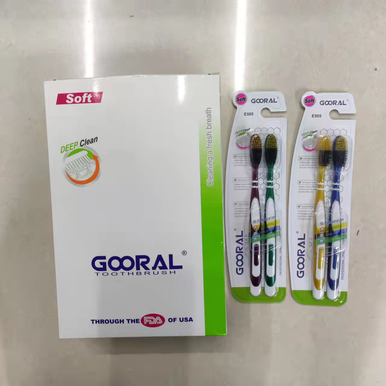 Daily necessities toothbrush wholesale GOORAL E505 two lovers English soft bristle toothbrush