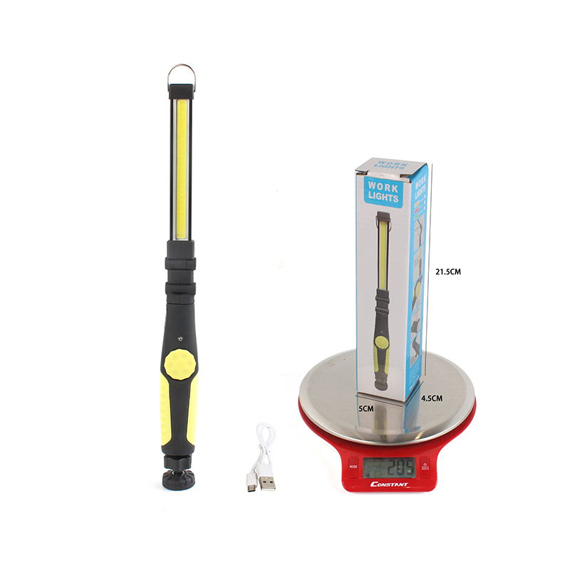 LED flashlight mobile work light with magnet at the bottom, charging, folding, 360-degree folding emergency light Specification image