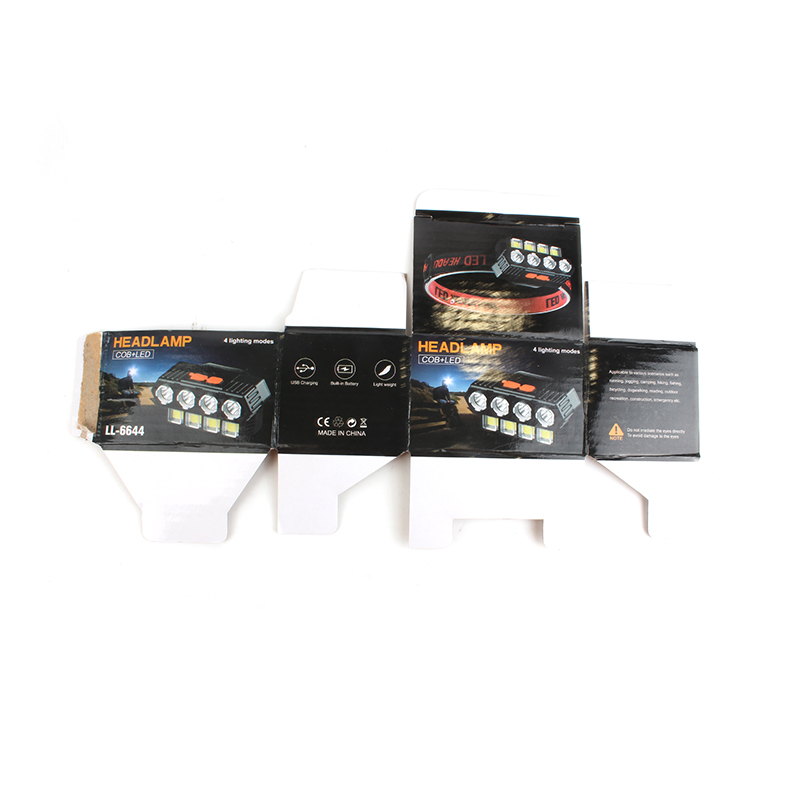 New LED high-intensity flashlight, outdoor COB lighting, night running, sensor fishing, USB charging, camping headlamp Application Scenario