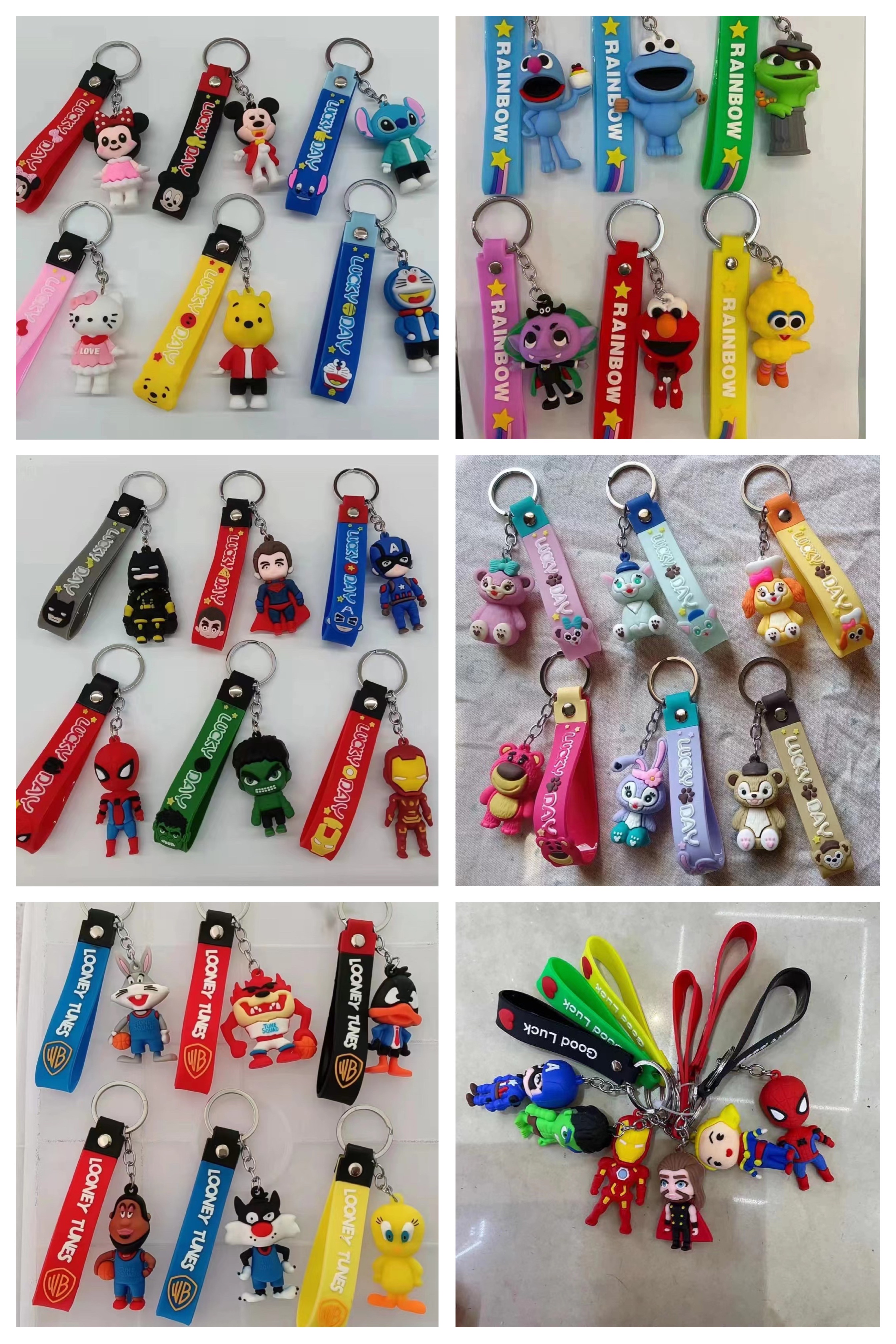 马小驰翅膀独角兽可爱钥匙扣彩色混色五星彩虹绳详情2