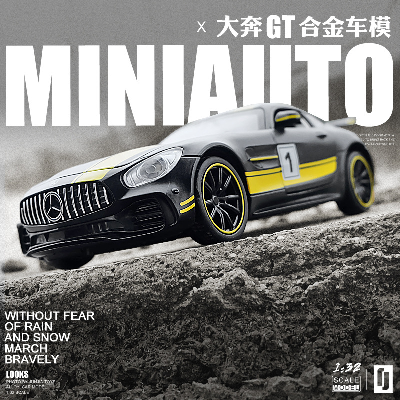 1:32 Mercedes GTS simulation alloy sports car with sound and light model toy thumbnail