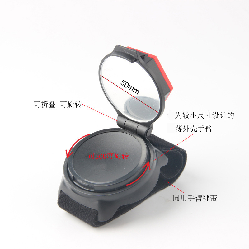 ST-19带灯手腕后视镜自行车反光镜骑行带灯手腕后视镜带手腕带手臂360旋转详情13
