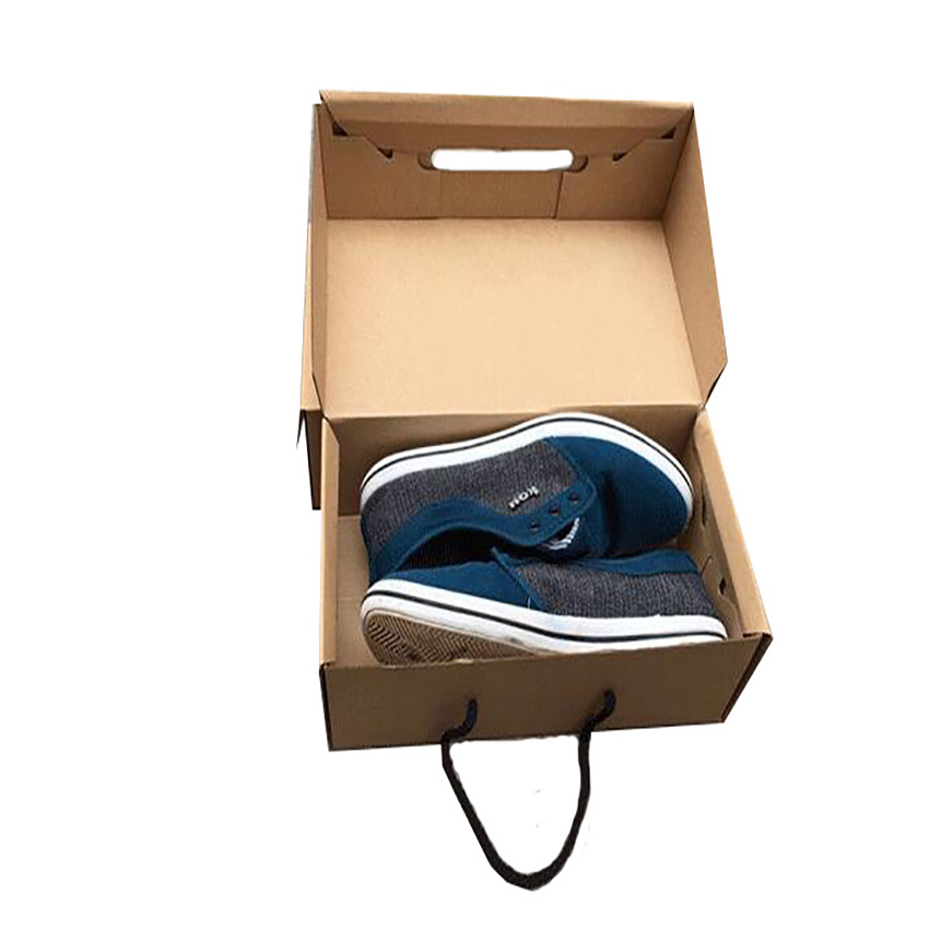 100 Custom Logo Hand-Held Shoebox Folding Kraft Paper Box Specification drawing