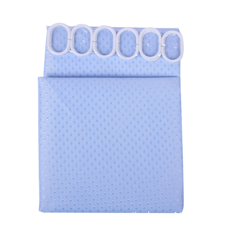 Manufacturers Direct Selling Polyester Point Drill Flower Plain Shower Curtain Waterproof Bathroom Bathroom Partition Curtain Pvc Bag Curtain Item Picture