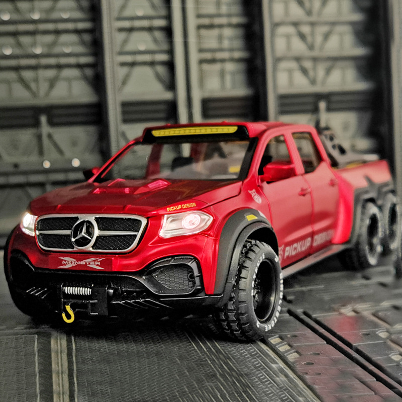 Simulation 1:28 Mercedes-Benz X-CLASS alloy car model acousto-optic alloy off-road car model