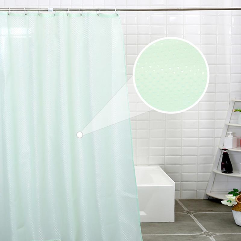 Manufacturers Direct Selling Polyester Point Drill Flower Plain Shower Curtain Waterproof Bathroom Bathroom Partition Curtain Pvc Bag Curtain Specification drawing