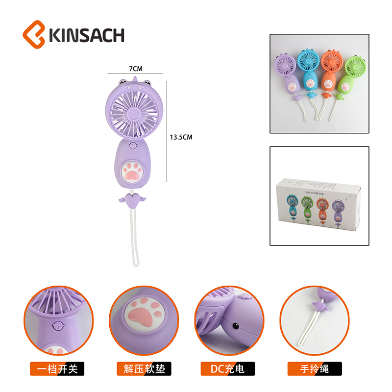 The new summer cute cartoon dinosaur mini handheld stress-relieving fan mini pocket is portable for outdoor use details Picture