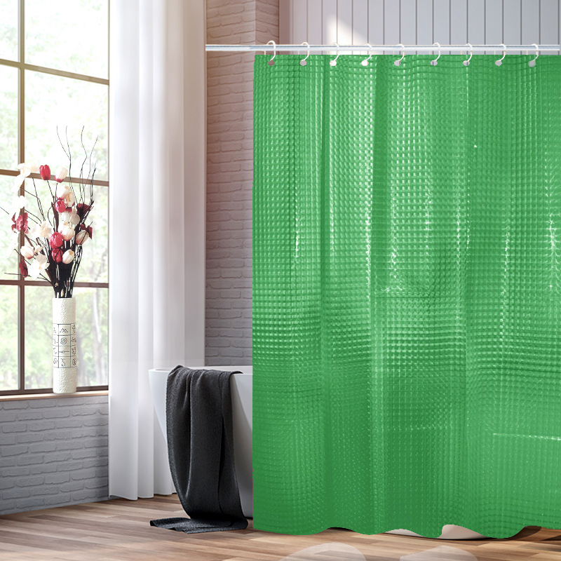 Bathroom Waterproof Mildew Resistant 3D Cat Eye Shower Curtain With Hooks