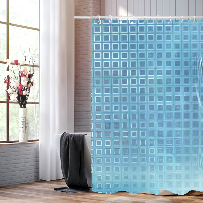 Waterproof Shower Curtain Bathroom Partition Curtain Foreign Trade Export Plastic Shower Curtain Door Curtain