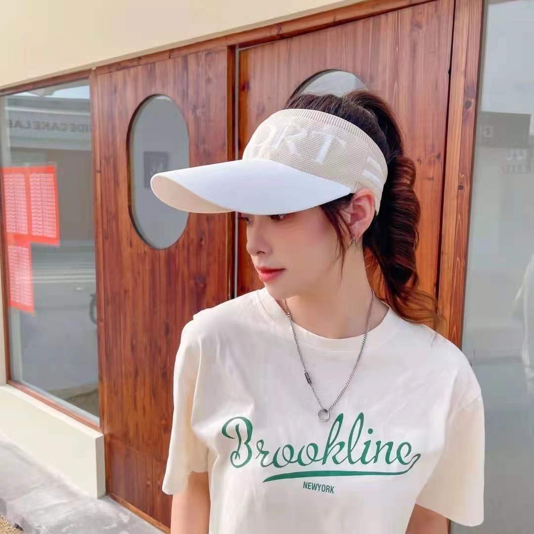 防晒空顶太阳帽/户外字母遮阳帽/百搭鸭舌棒球帽细节图