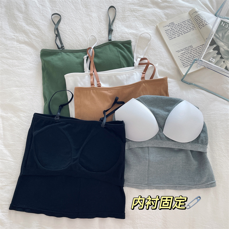 A new summer thin vest with a strappy women's chest cushion, versatile for girls and students. It can be worn as an inner layer and an outer layer for a beautiful back Specification image