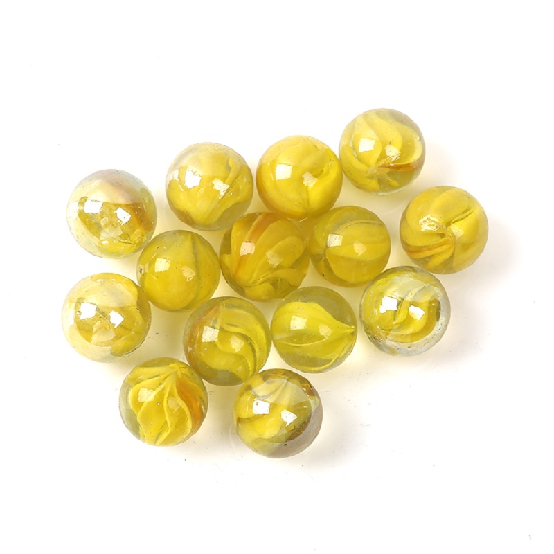 20 16mm colored petal glass marbles, 1.6cm red, yellow, blue and green petal round balls, eight-piece marbles, chessboard beads, petal beads, noble chess Specification image