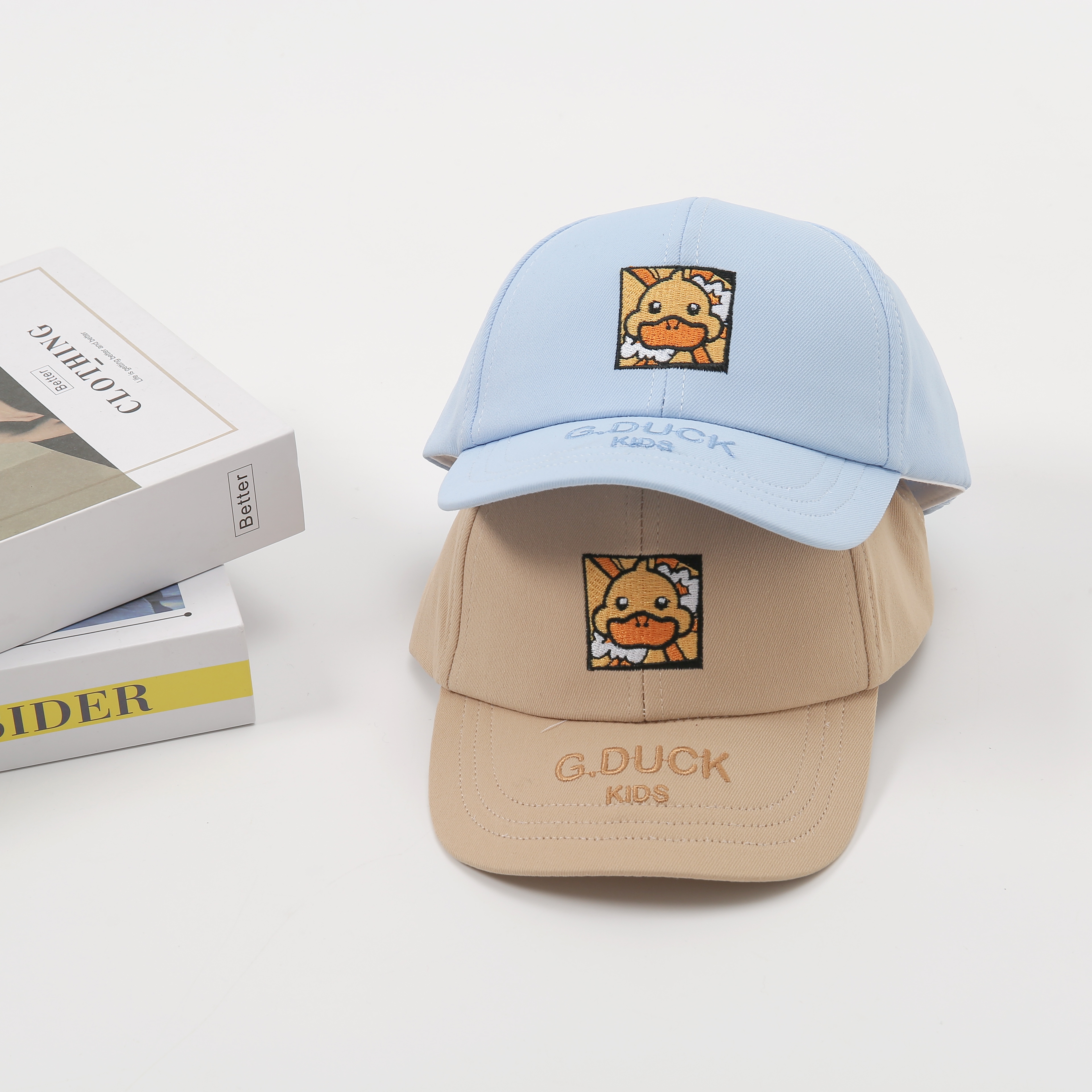 G-DUCK Little Yellow Duck Children's cotton and Linen Hat Spring and Summer, breathable, sun-proof, sweat-absorbing, fashionable and versatile, a must-have cap for sports and travel, children's cap Item Picture
