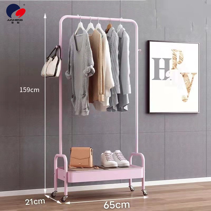 A floor-standing clothes hanger for home bedroom storage and organization, a portable coat hanger, and a multi-functional living room clothes drying rack Application Scenario