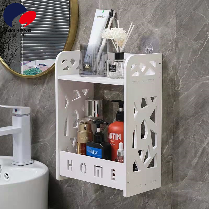 Non-drilling bathroom shelf, wall-mounted cosmetic storage box, bathroom, bedroom storage rack