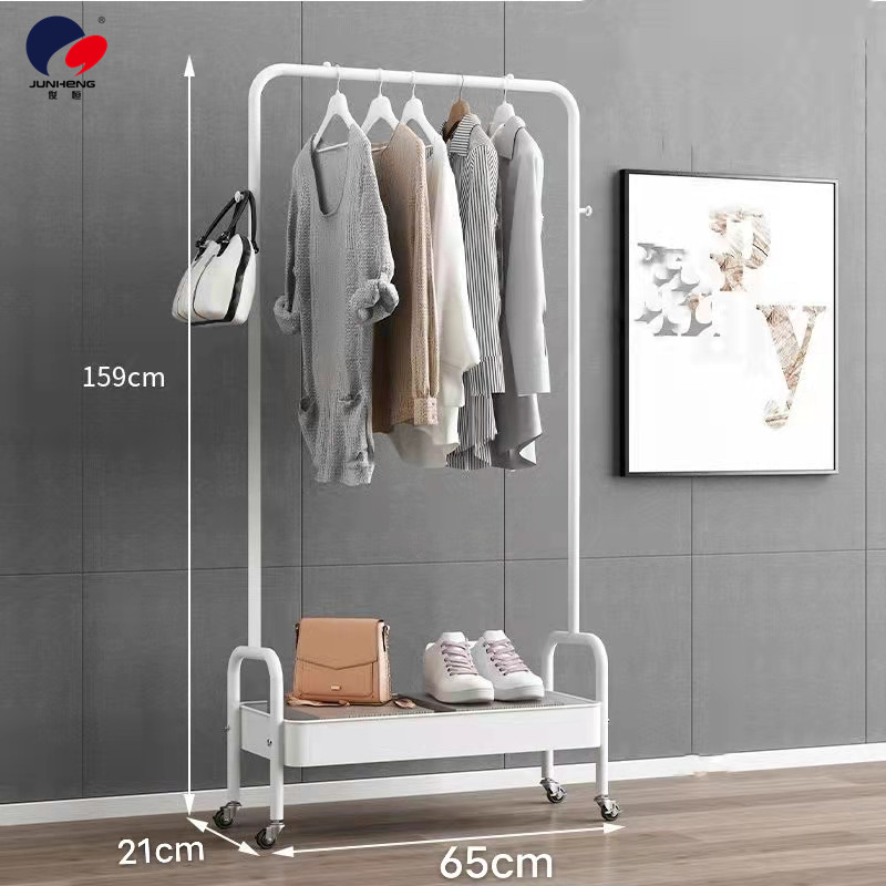 A floor-standing clothes hanger for home bedroom storage and organization, a portable coat hanger, and a multi-functional living room clothes drying rack Item Picture