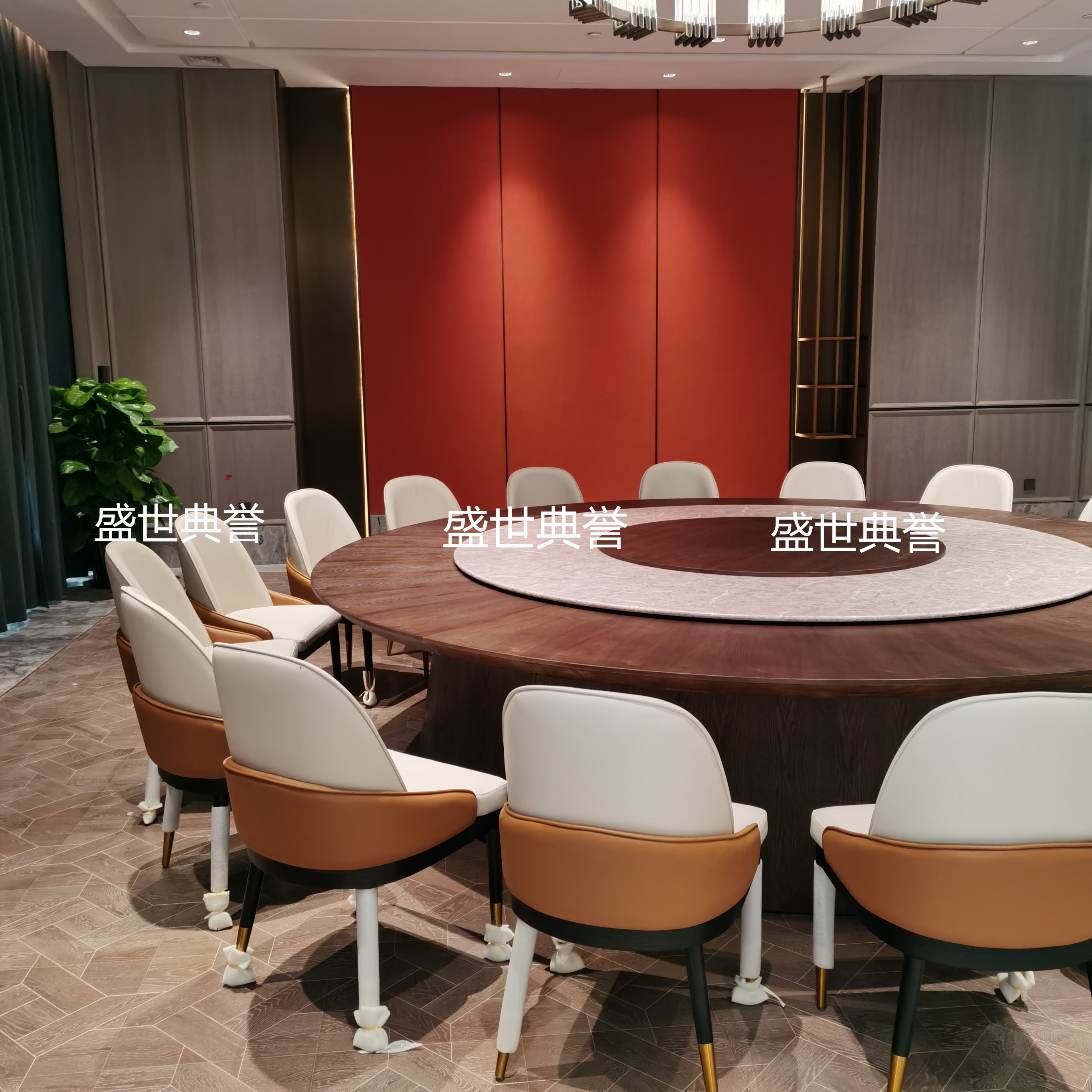 Nanping Resort Hotel solid wood furniture manufacturer direct sales, banquet hotel private rooms, electric dining tables, automatic turntable dining tables Application Scenario