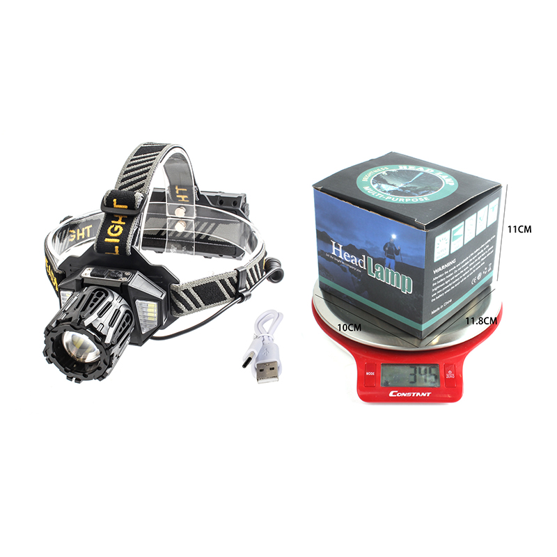 Headlamp strong light rechargeable head-mounted fishing night fishing flashlight, ultra-bright outdoor lithium battery led miner's lamp style two Specification image