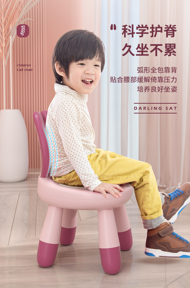宝宝叫叫椅板凳子幼儿园小椅子儿童塑料靠背椅早教中心学生课桌椅详情5