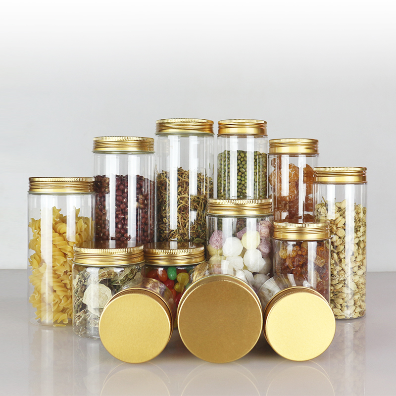 HUICHENG Clear Plastic Storage Jar With Cap 45mm Caliber