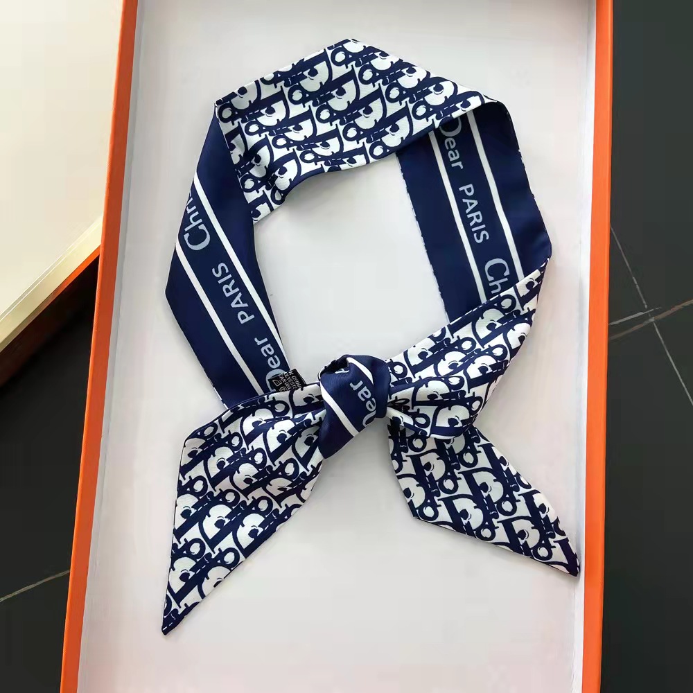 FLY240 Tarot new hundred thousand bird lattice small silk scarf streamer female bag handle ribbon headband spot scarf wholesale
