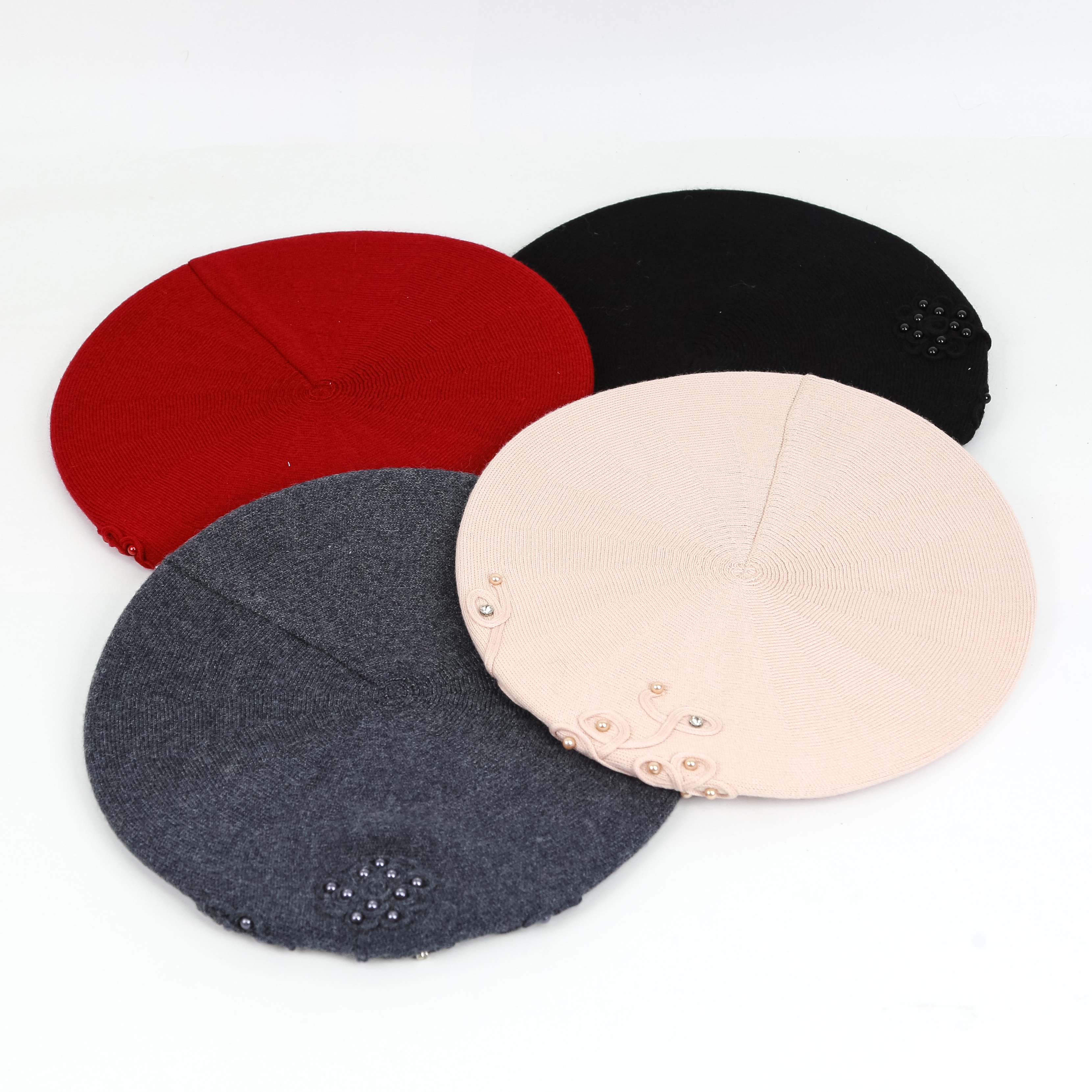 Woolen Hat Children's Autumn/Winter Korean Version Of Fashionable Cashmere Hat Casual All-In-One Warm Knit Hand-Embroidered Beret Lady Application Scenario