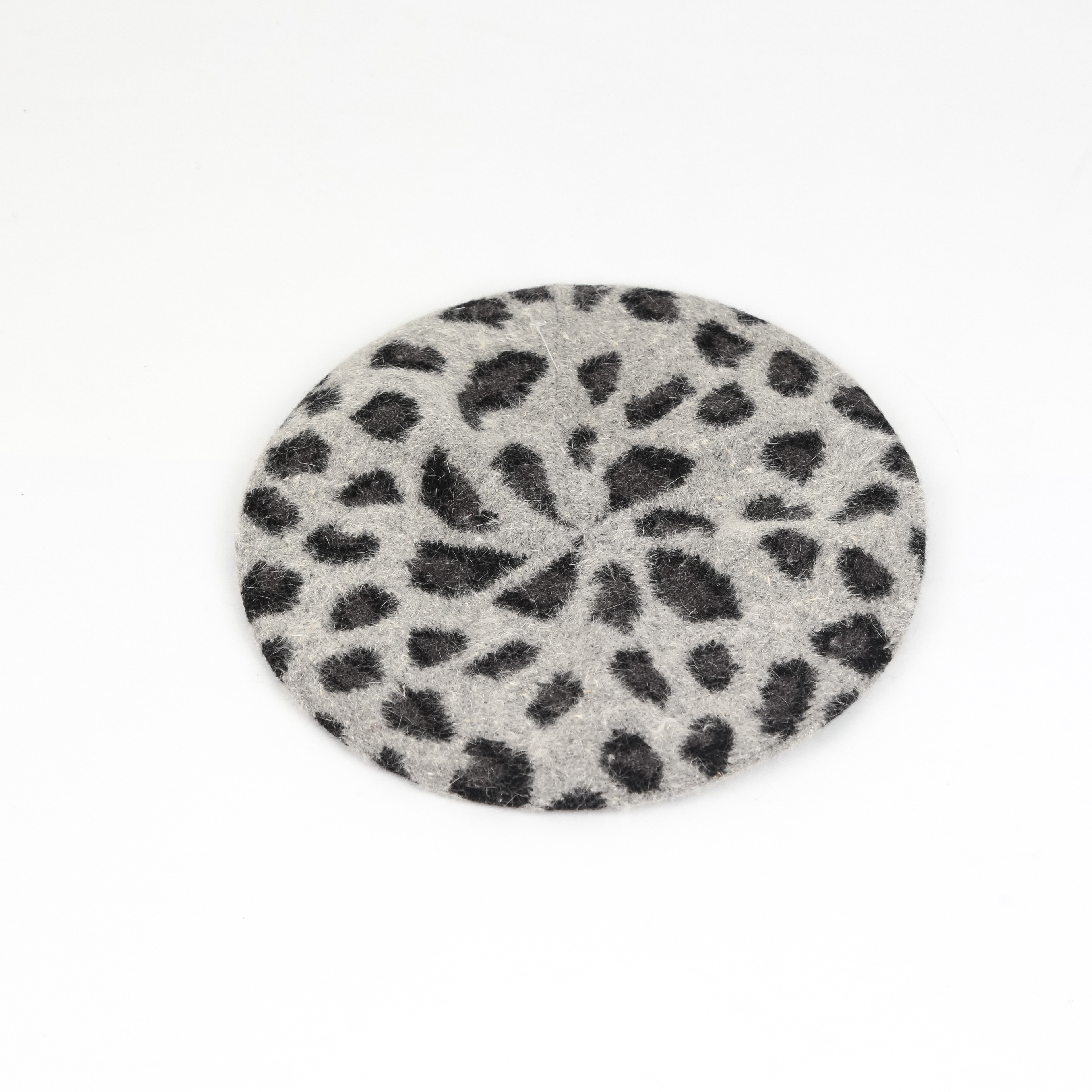 Korean Version Of Autumn And Winter Angora Rabbit Hair Leopard Print Beret Network Red Painter Hat With Winter Warm Hat Tide details Picture