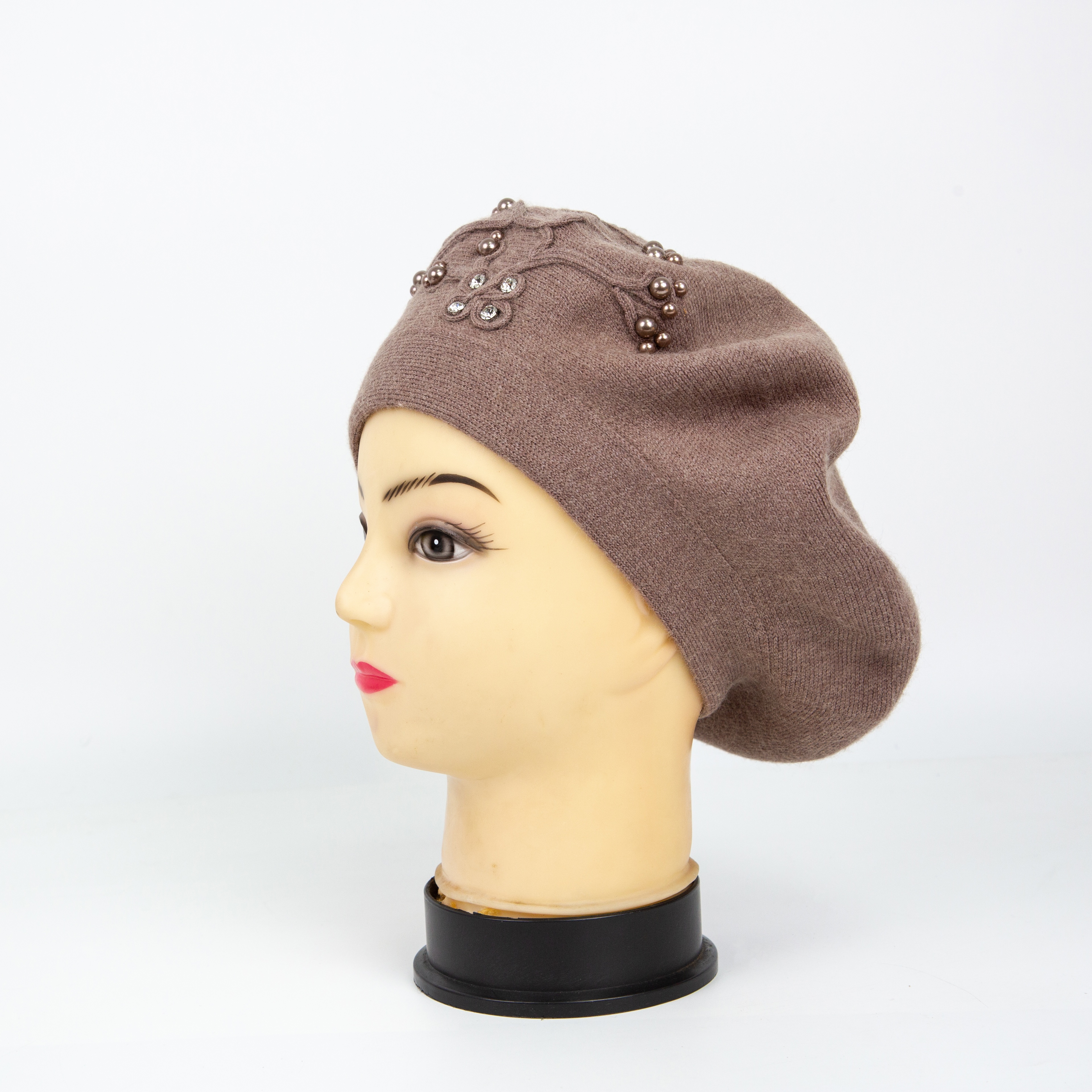 Beret Woman Autumn Winter Vintage British Korean Version Of 100 Tower Hand Embroidered Wool Painter Hat Japanese Pumpkin Hat Tide Specification drawing