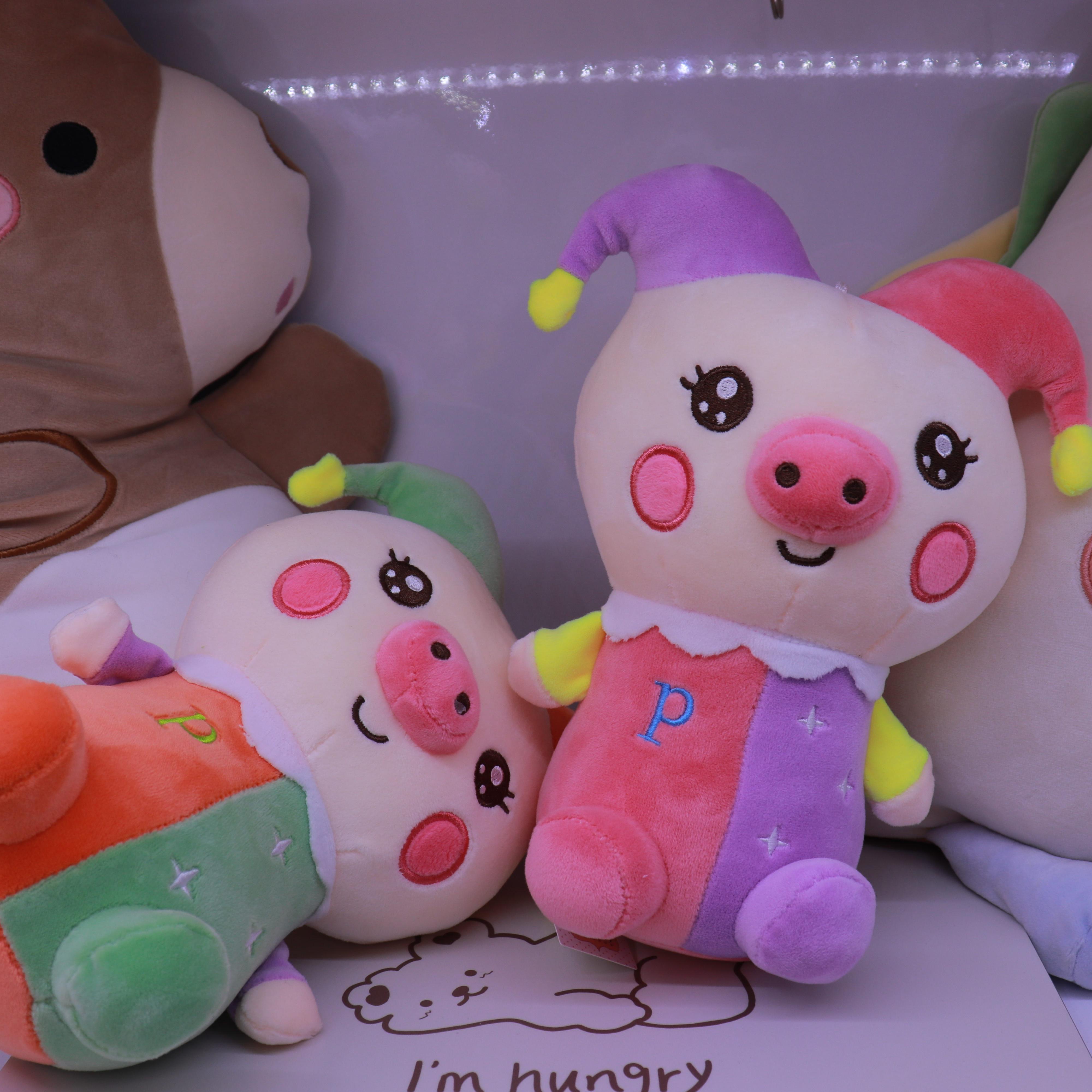 2022 New style Clown Pig plush toy, cute male and female bedroom birthday gift plush toy, 25cm details Picture