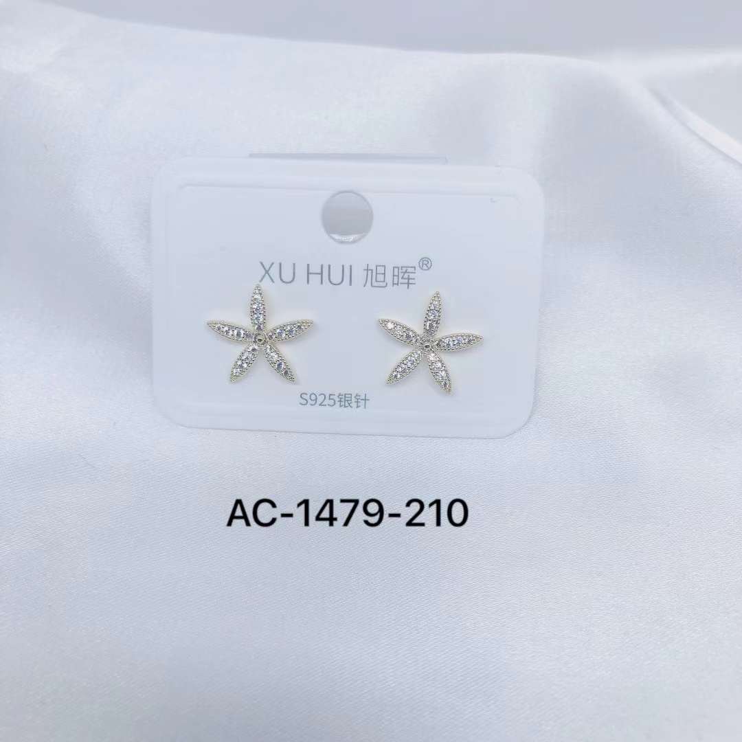 Zircon micro stud earrings Fashion exquisite 925 silver needle earrings 2022 new fashion wind earrings A001