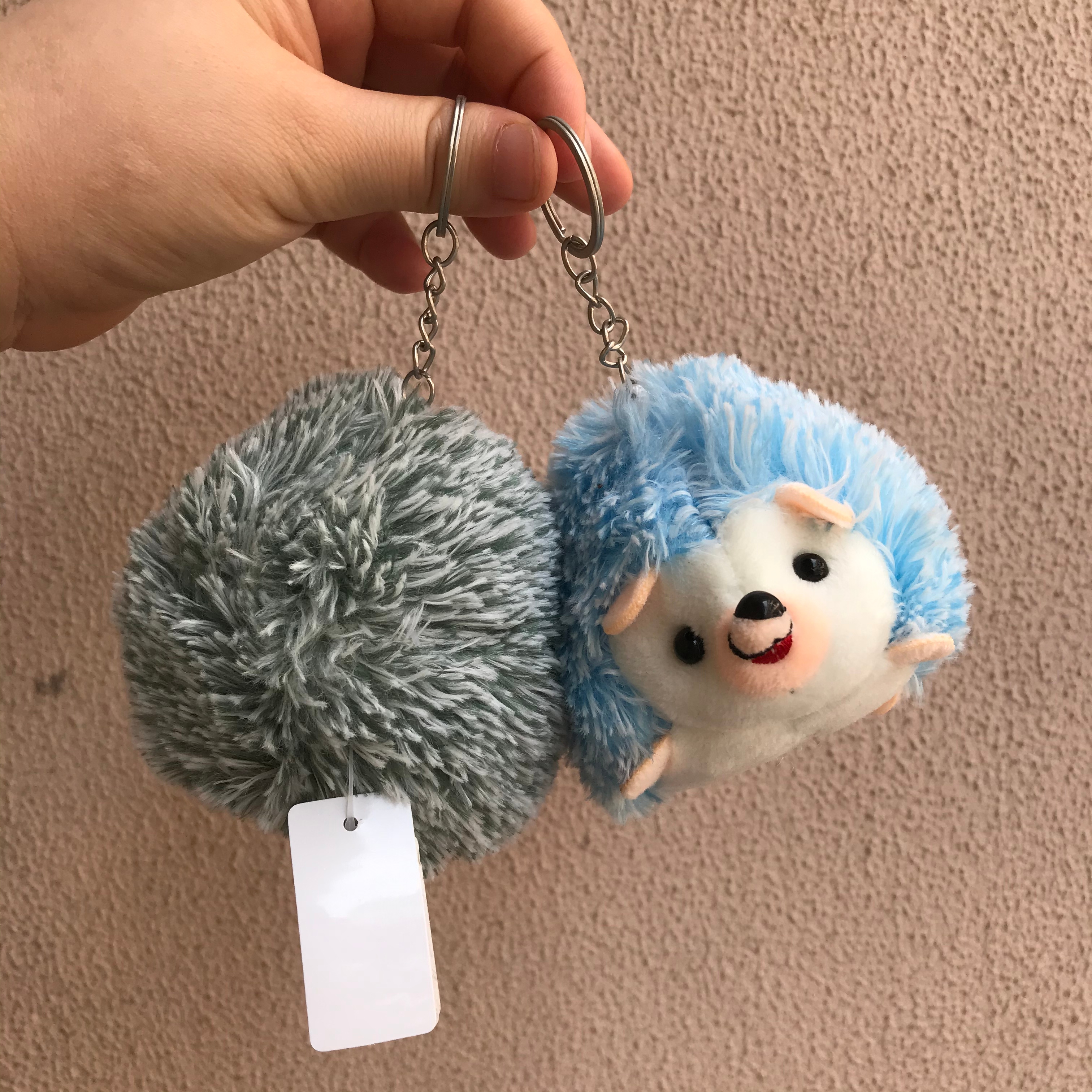 Cartoon dolls, plush toy pendants, toy backpacks, mobile phone keychains, pendants, 10cm hedgehog in a prone position, hedgehog bestsellers, long-haired hedgehogs, 4-color cute hedgehog pendants, keychains, customizable pic 3