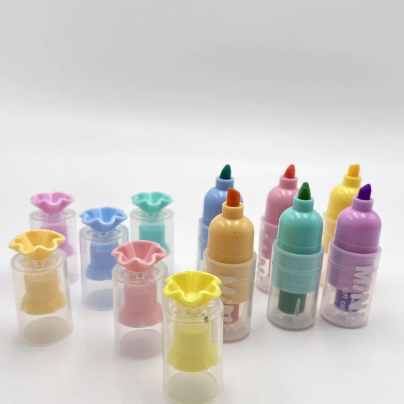 Student 750 Candy-shaped highlighter DIY 6-color graffiti painting macaron planner pen Line marking pen Specification image