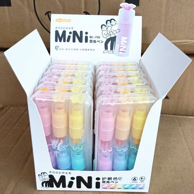 Student 750 Candy-shaped highlighter DIY 6-color graffiti painting macaron planner pen Line marking pen pic 8