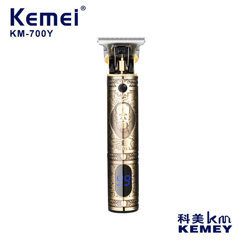 跨境厂家直供老人头电推剪 科美KM-700Y液晶理发器剃头刀油头电推子