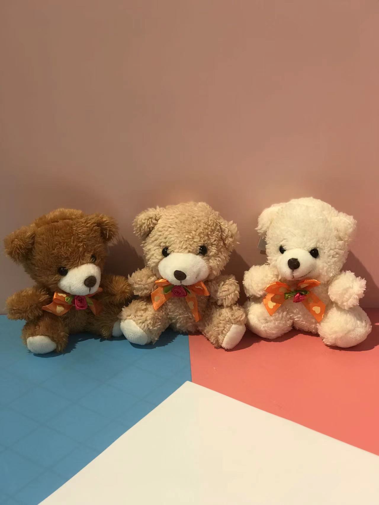 Bow tie bear cartoon dolls, sitting bears, plush dolls, pendants, backpacks, mobile phones, keychains, pendants, keychains, customizable bestsellers, various styles available for customization, export and foreign trade pic 1